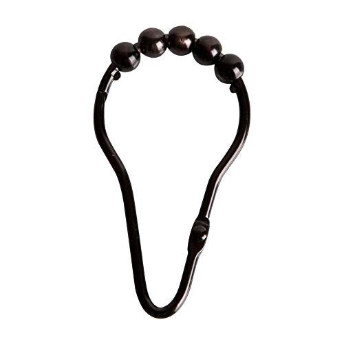 Maytex V-Hinged Glide Shower Curtain Hook, Oil Rubbed Bronze, 12 Pack - Image 1