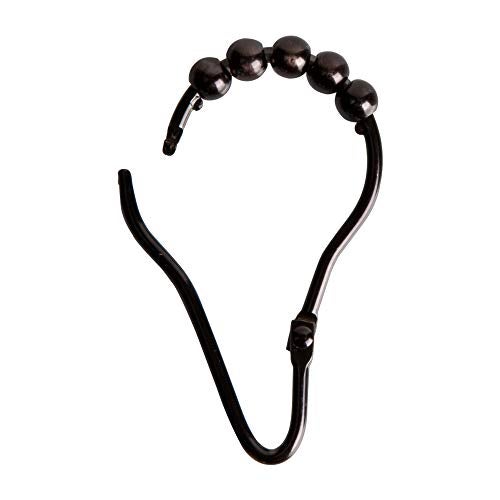 Maytex V-Hinged Glide Shower Curtain Hook, Oil Rubbed Bronze, 12 Pack - Image 2