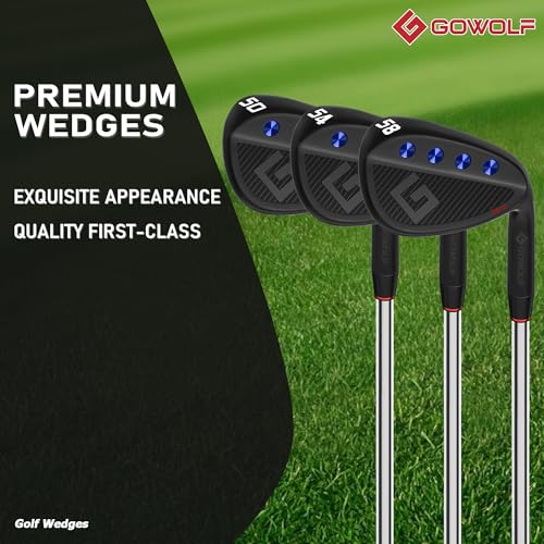 Gowolf Golf Wedges 50 54 58 Sets for Men Premium Forged Full Face Golf Wedges Right Hand Golf Gap Wedges Sand Wedge Lob Wedge Golf Clubs CNC Milled Face for More Spin Great Golf Gifts Black - Image 3