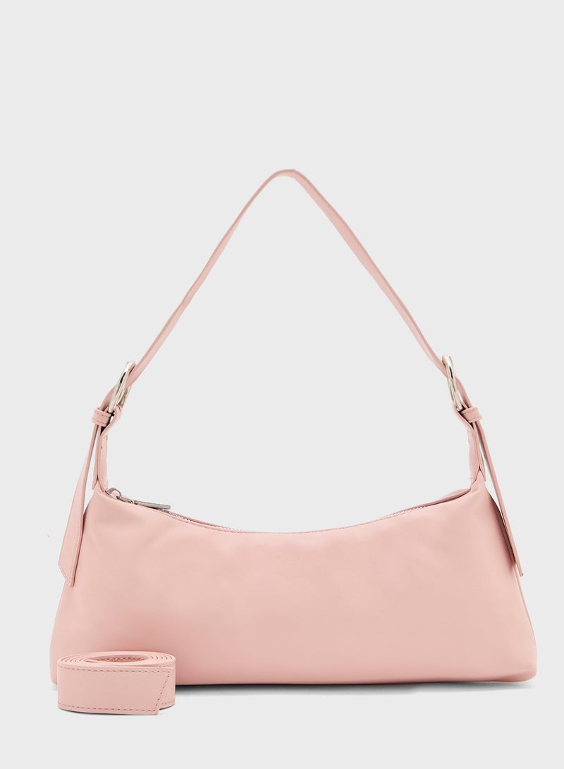 Ginger Metal Zip Detail Shoulder Bag - Image 1