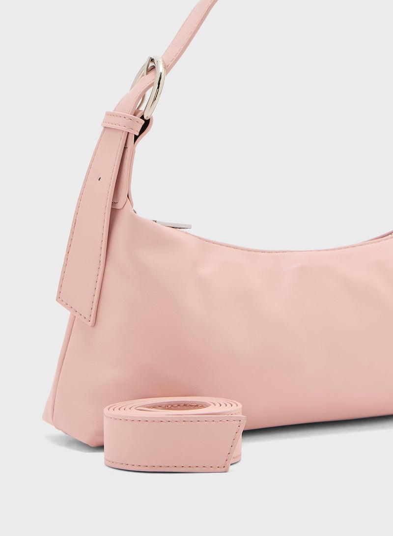 Ginger Metal Zip Detail Shoulder Bag - Image 4