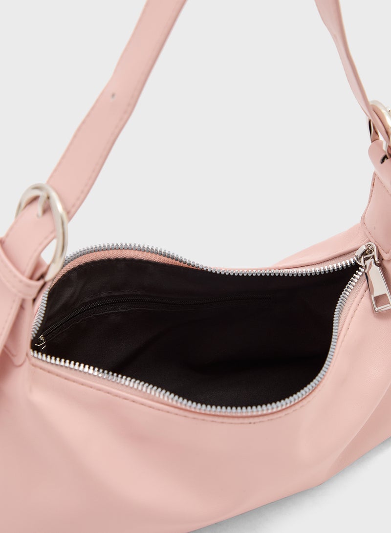 Ginger Metal Zip Detail Shoulder Bag - Image 5
