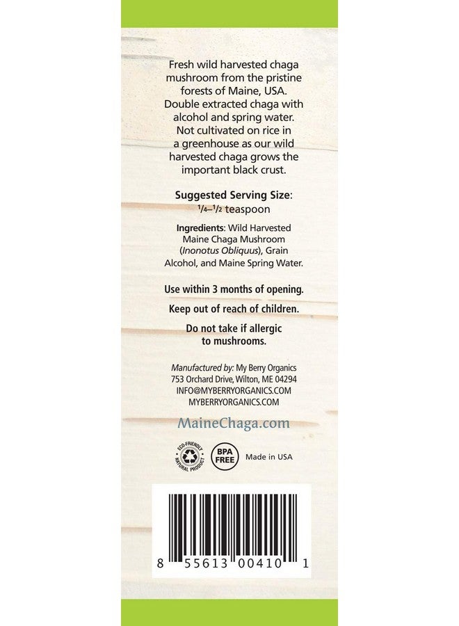 My Berry Organics Chaga Extract Liquid, 4oz Tincture, Double Extraction,100% Wild-Harvested USA & Canadian Grown Chaga, No Part is Cultivated, Not Sourced from Overseas - Image 3