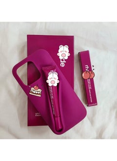 Rhodee Lipstick Lip Gloss IPhone16promax Phone Case For Apple 15pro Silicone 14 Color Box Packaging-Color:Raspberry Jelly Color (with Original Packaging) + Lipstick-Applicable Models:iphone16promax