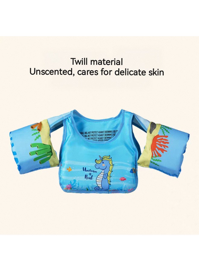 Kawkab Swimming vest for children aged 2-6, suitable for boys and girls weighing 30-55 lbs, with toddler float straps, shoulder straps, arm wings, child safety buoyancy vest, baby arm foam floating swimming aid. - Image 3