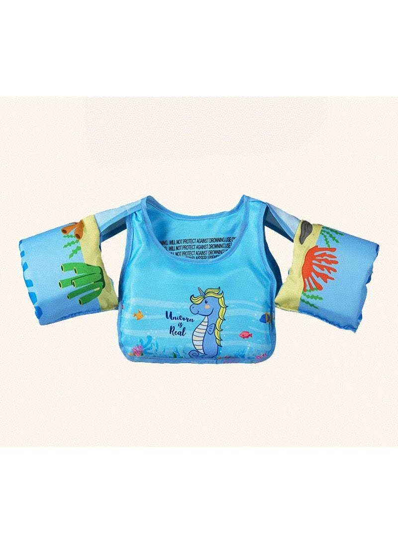 Kawkab Swimming vest for children aged 2-6, suitable for boys and girls weighing 30-55 lbs, with toddler float straps, shoulder straps, arm wings, child safety buoyancy vest, baby arm foam floating swimming aid. - Image 4