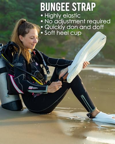 TUSA SF-0110 Travel Right Scuba Diving Fins, Small, White - Image 4
