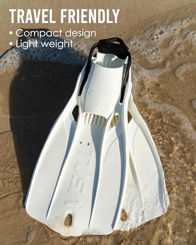 TUSA SF-0110 Travel Right Scuba Diving Fins, Small, White - Image 3