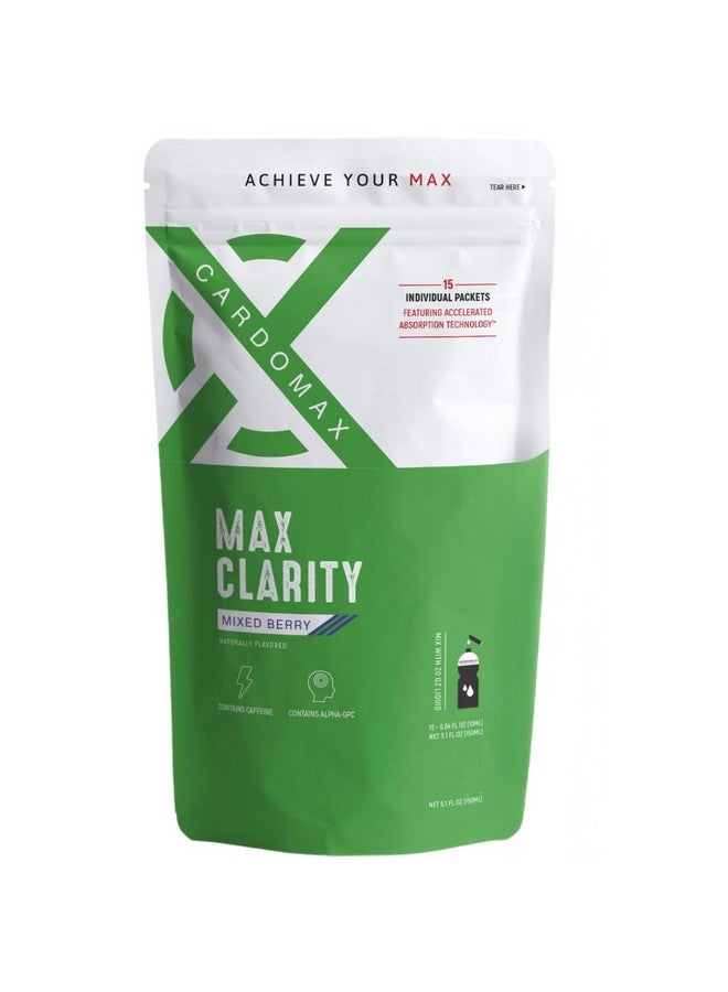CardoMax Max Clarity Nootropics Brain Support Supplement w/Liquid Caffeine, Alpha GPC, L-Theanine, Brain Booster for Memory & Focus, Liquid Nootropic Brain Supplement for Mental Clarity, 15 Sticks - Image 1