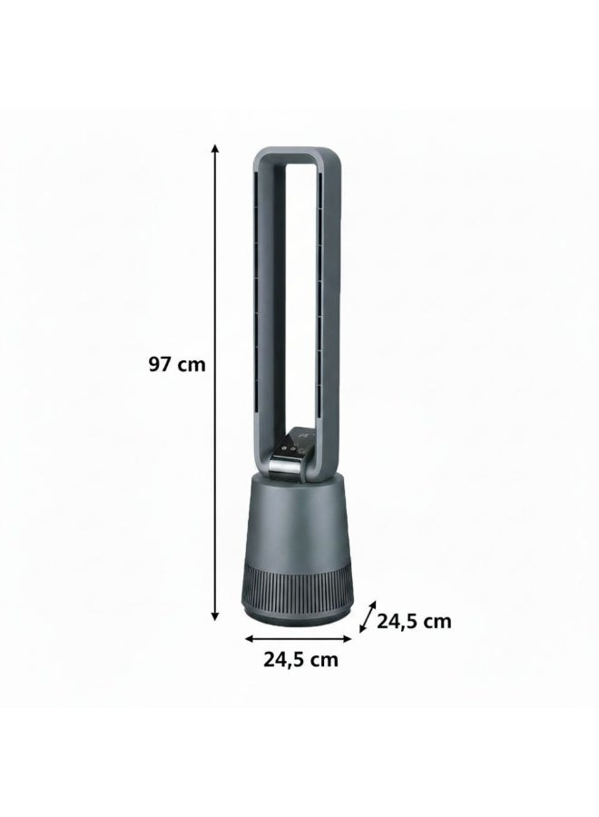 Milano Breeze Bladeless RC Fan 50W - Stylish Grey Design, Remote Control, 1 Year Warranty, Ideal for Home & Office Cooling, 24.5x24.5x97 cm, 6 kg - Image 2