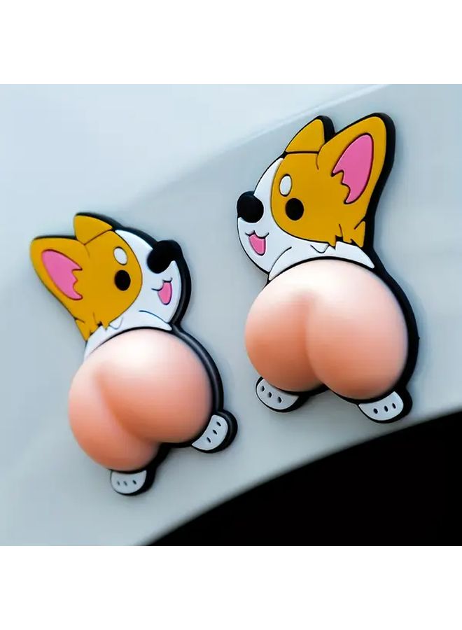 3 Pairs Of 6pcs 3D Cartoon Puppy Car Door Anti Collision Silicone Stickers - Image 1