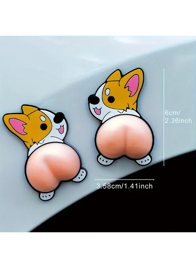 3 Pairs Of 6pcs 3D Cartoon Puppy Car Door Anti Collision Silicone Stickers - Image 3