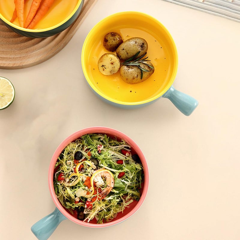 Ceramic Ramen Bowl with Handle Microwave Dishwasher Safe for Soup Salad Rice - Image 5