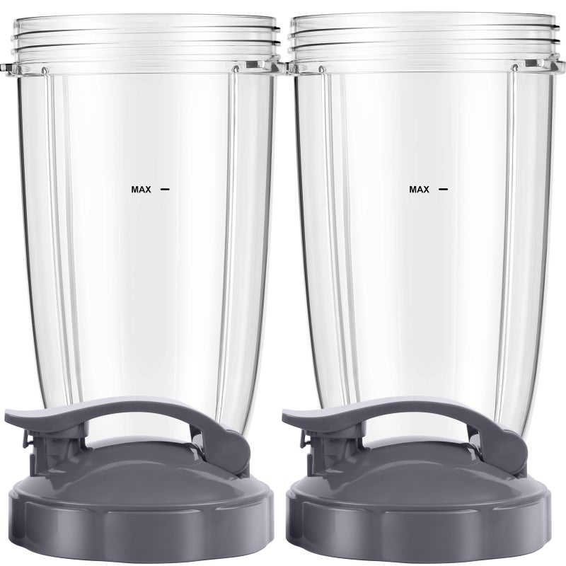LVAINIT Blender Cups 24oz Cups with Flip-Top To-Go-Lids Fit for NutriBullet Blender 600W Pro 900W NutriBullet Replacement Parts - Image 1