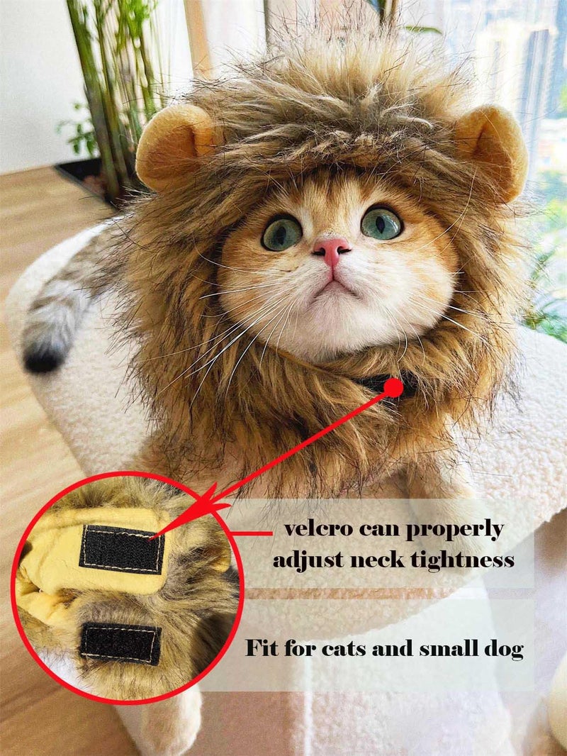 OaaXbbECco Lion Mane Wig for Cat Costume (Light Brown, Medium) - Image 3