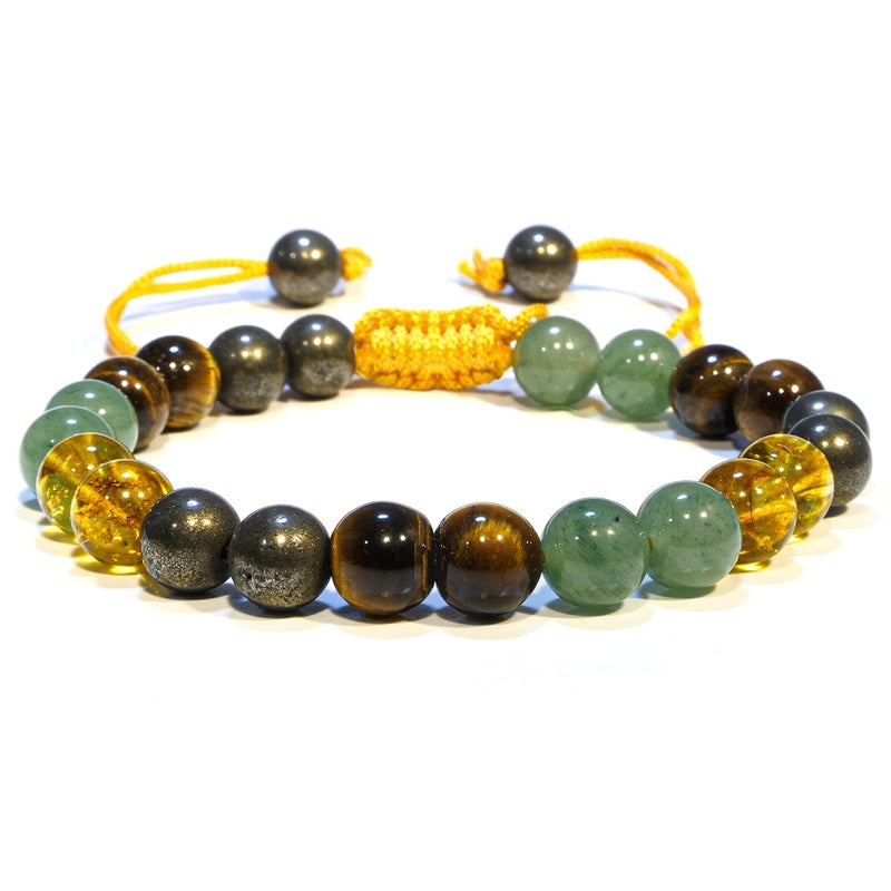 ANAYA AGATE Money Wealth Success Bracelet - Pyrite Green Aventurine Citrine Tiger Eye Bracelet Set Men Women Healing Calming Anxiety Stress Relief Gift - Pulseras Para Hombres Mujer Stocking Stuffers - Image 1