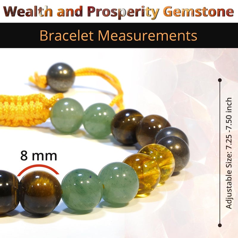 ANAYA AGATE Money Wealth Success Bracelet - Pyrite Green Aventurine Citrine Tiger Eye Bracelet Set Men Women Healing Calming Anxiety Stress Relief Gift - Pulseras Para Hombres Mujer Stocking Stuffers - Image 2