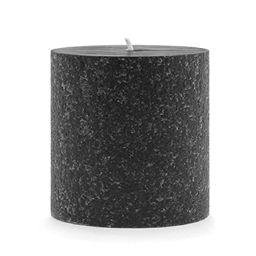 Root Candles Unscented Candles Premium Beeswax Blend Pillar Candle, 3 x 3-Inch, Black - Image 1