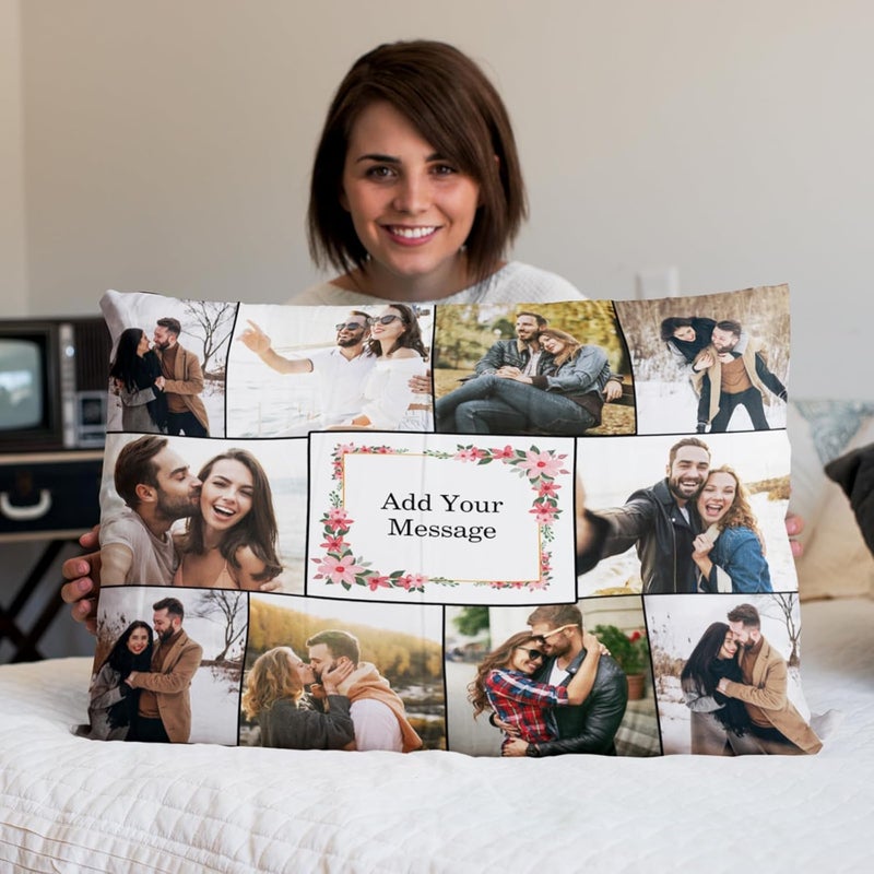 K1Gifts Personalized Gift Custom Photo Pillow for Birthday Gift Valentines Day Gift Birthday Gifts for Girls Boys Gift for Girlfriend Gift for Boyfriend 16x24 inch A102 - Image 3