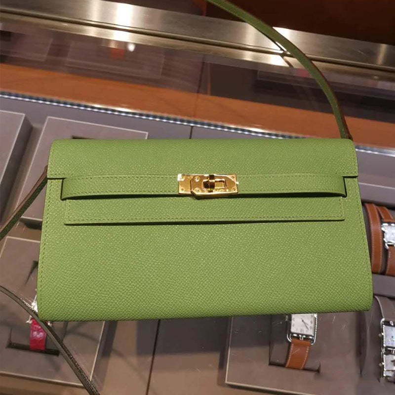 New Togo Kelly Wallet Women'S Long Cowhide Clutch Bag Single Shoulder Diagonal Mobile Phone Bag Wallet Card Slot Functional Bag - Image 2