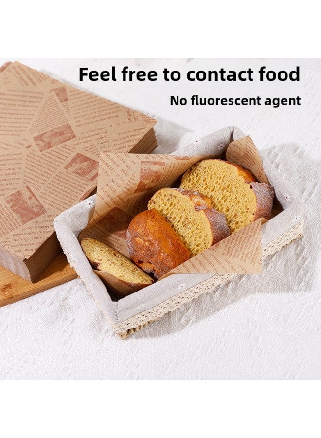 American Oil-proof Paper Pad Paper Fried Snack Oil-proof Paper Bread Plate Paper Baking Oil-proof Paper Fried Chicken Oil-proof Paper Oil Absorbing-Color:200 Sheets-Specifications:15*15cm Coffee Grid