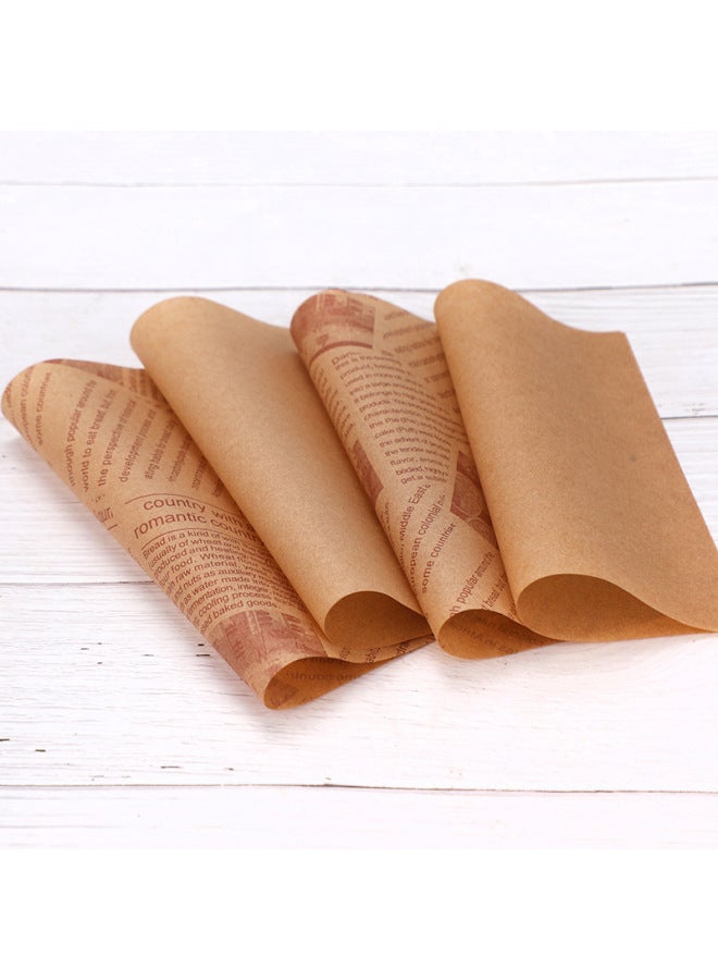 American Oil-proof Paper Pad Paper Fried Snack Oil-proof Paper Bread Plate Paper Baking Oil-proof Paper Fried Chicken Oil-proof Paper Oil Absorbing-Color:200 Sheets-Specifications:15*15cm Coffee Grid