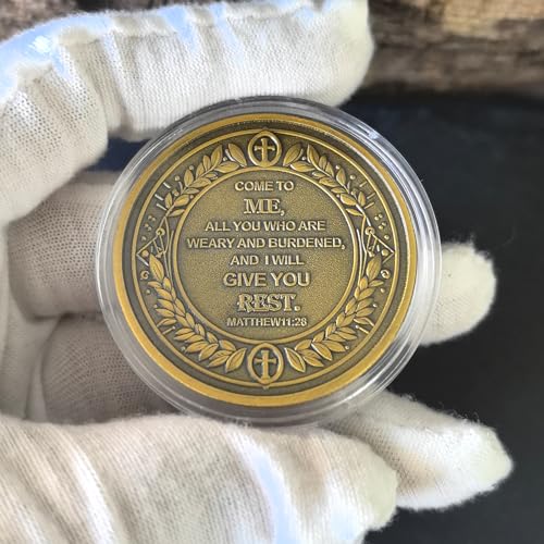 CYOUNG Footprints in The Sand Christian Challenge Coin Inspirational Scripture Medallion with DualSided Design - Image 5
