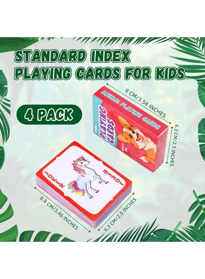 Zubebe 4 Sets Card Game, Go Fish, Animal Playing Cards, Educational Games for Family Game Night, Great Gift for Birthday Holiday Easter Basket Stuffers(Animal Theme) - Image 2