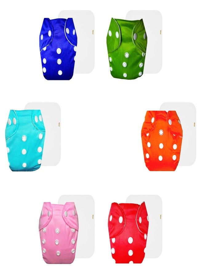 Dumbledo Lite Cloth Diaper with Cotton Insert (Pack of 6) | Soft & Gentle | Reusable & Washable | Adjustable Snaps | Ideal for Toddlers | 3 Months - 2 Years | Unisex Baby - Image 1