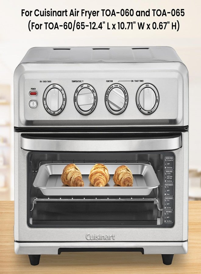 SettleDown 2 PCS Stainless Steel Baking Tray Pan Compatible with Cuisinart Toaster Oven Tray,Suitable for Cuisinart Air Fryer TOA-060 and TOA-065, Cookie & Bread Baking Sheet Pan (12.4x10.06 inch) - Image 4
