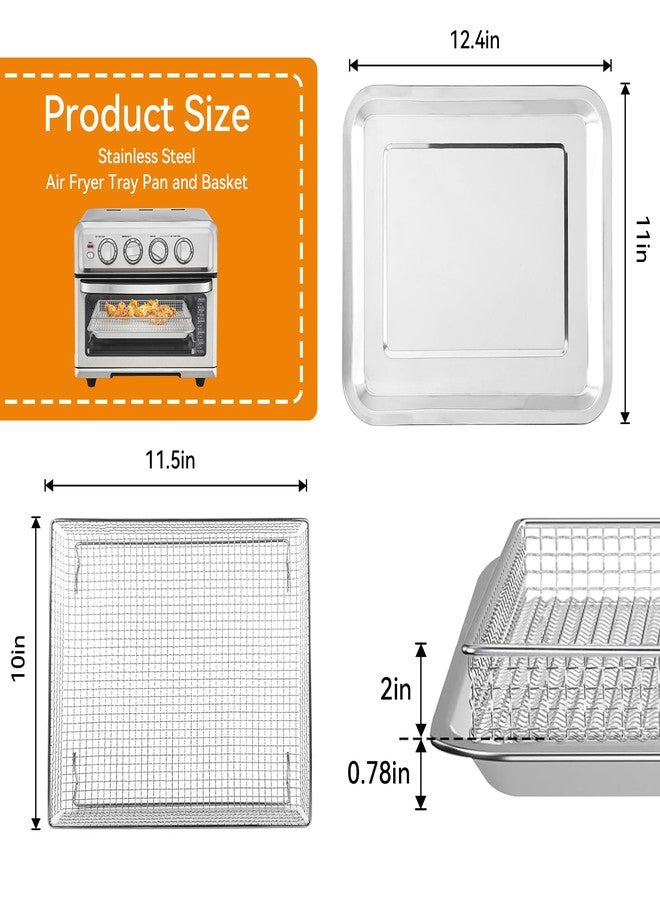 SettleDown 2 PCS Stainless Steel Baking Tray Pan Compatible with Cuisinart Toaster Oven Tray,Suitable for Cuisinart Air Fryer TOA-060 and TOA-065, Cookie & Bread Baking Sheet Pan (12.4x10.06 inch) - Image 2