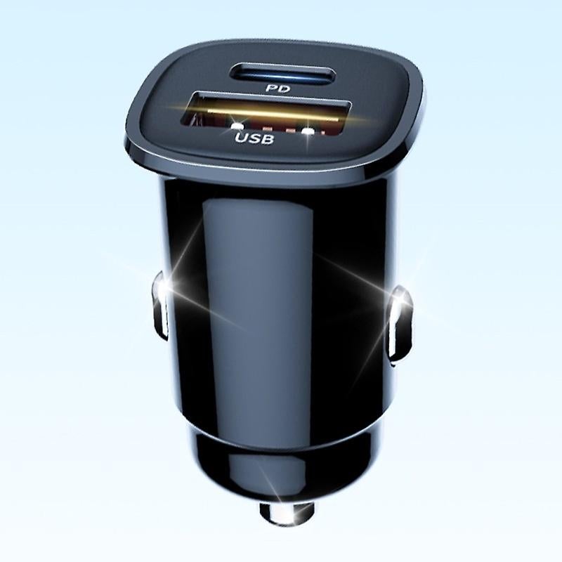 30W pd double port Super fast charging usb car charger for car mini car charging USB, Type-C interface black - Image 4