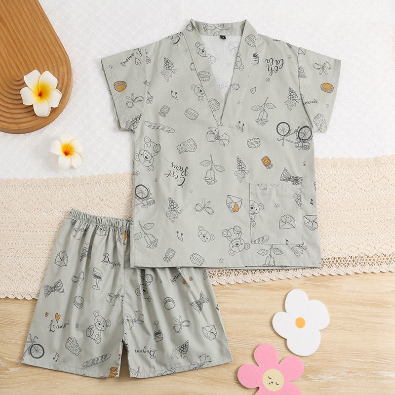 New Style 3 To 6 Years Old Baby Kidsren'S Steaming Clothes Cotton High-End Bath Clothes For Boys And Girls Cartoon Pajamas Home Clothes - Image 1