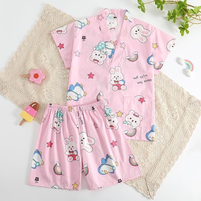 New Style 3 To 6 Years Old Baby Kidsren'S Steaming Clothes Cotton High-End Bath Clothes For Boys And Girls Cartoon Pajamas Home Clothes - Image 3