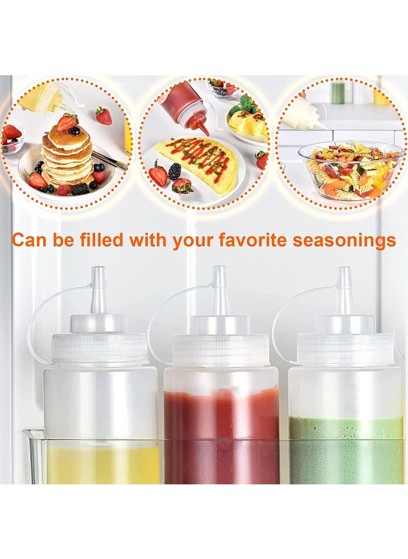 YOUGE - 3 Pcs Plastic Squeeze Sauce Bottles, Squeezer Clear with Nozzle Caps, Reusable Squeeze Condiment Bottles Dispensers Suitable for Mustard Olive Oil Jam Ketchup Salad Dressing(250ML) - Image 1