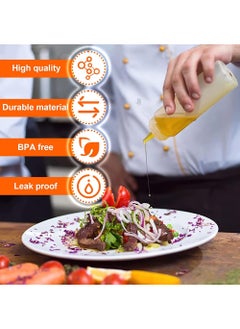 YOUGE 3 Pcs Plastic Squeeze Sauce Bottles, Squeezer Clear with Nozzle Caps, Reusable Squeeze Condiment Bottles Dispensers Suitable for Mustard Olive Oil Jam Ketchup Salad Dressing(250ML)  - Image 3