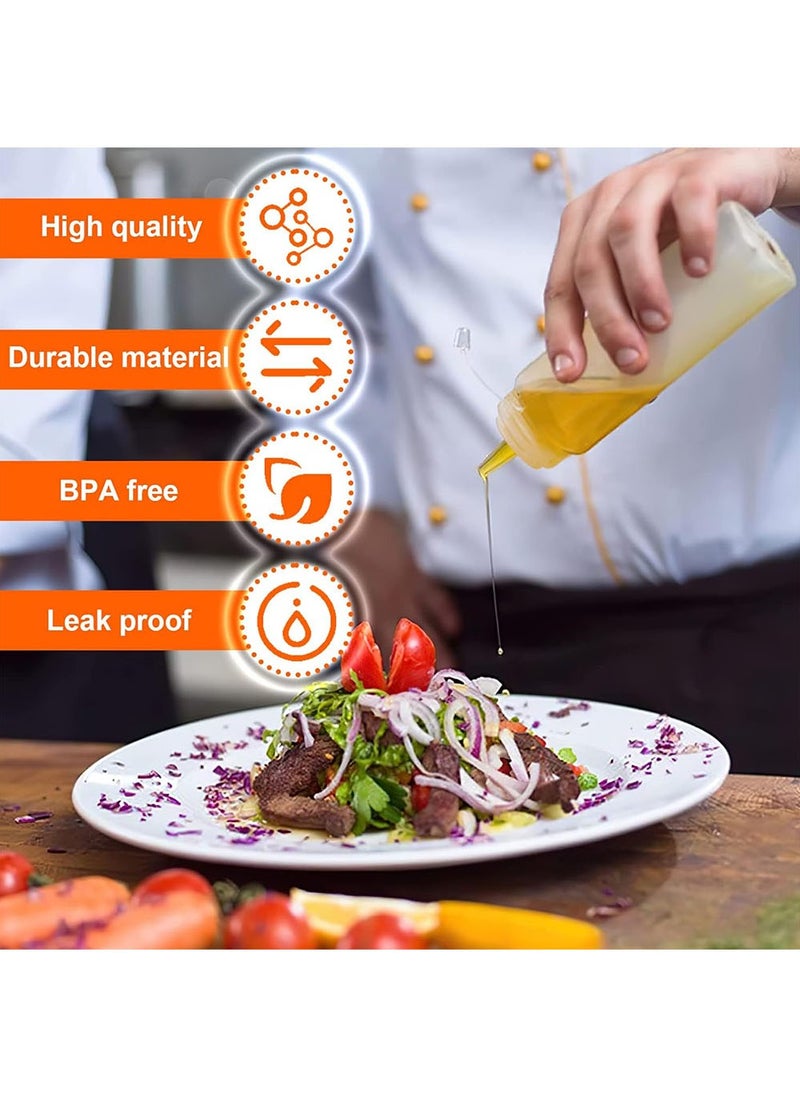 YOUGE - 3 Pcs Plastic Squeeze Sauce Bottles, Squeezer Clear with Nozzle Caps, Reusable Squeeze Condiment Bottles Dispensers Suitable for Mustard Olive Oil Jam Ketchup Salad Dressing(250ML) - Image 1
