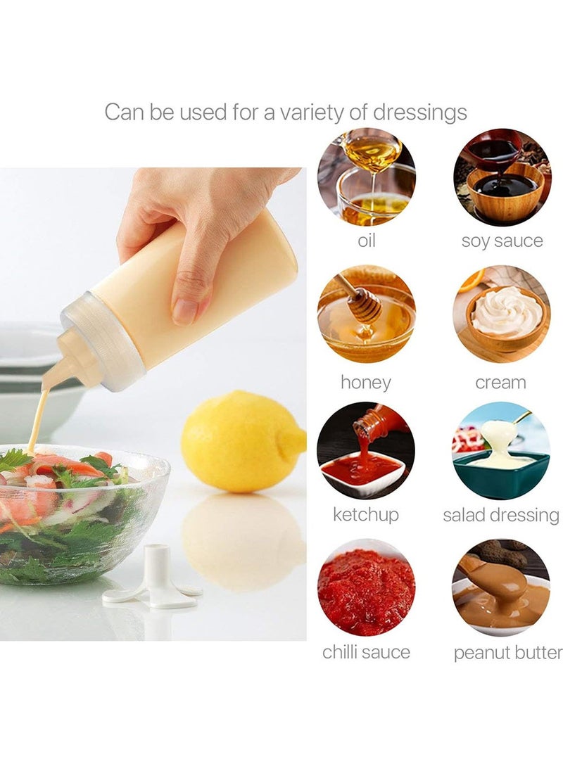 YOUGE - 3 Pcs Plastic Squeeze Sauce Bottles, Squeezer Clear with Nozzle Caps, Reusable Squeeze Condiment Bottles Dispensers Suitable for Mustard Olive Oil Jam Ketchup Salad Dressing(250ML) - Image 1