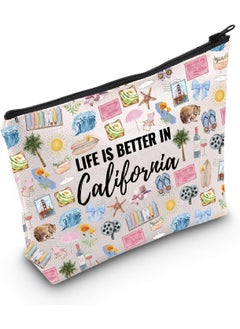 WCGXKO WCGXKO California Vacation Gift California Gift For Women Life Is Better In California Makeup Bag California Souvenirs (Better In California) 
