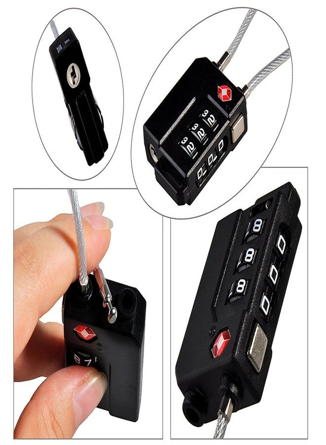 Zhovee TSA Lock Security 3 Digit Combination Suitcase Luggage Bag Code Lock Padlock (Black-4-Pack) - Image 2