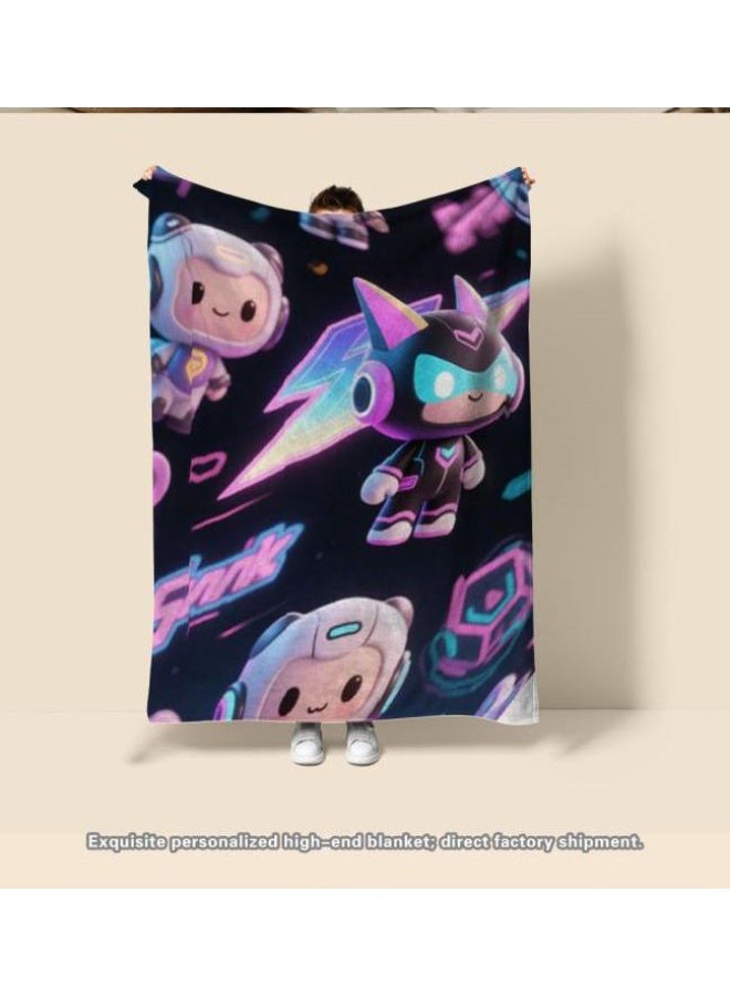 general Baby and children's cartoon flannel thin blanket (warm and comfortable, suitable for sleep, game use) 70cm*100cm - Image 3