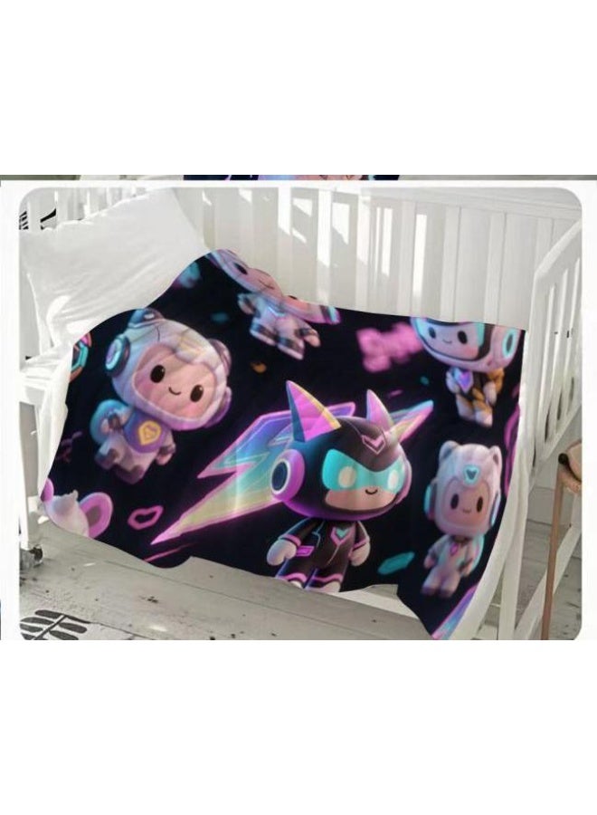 general Baby and children's cartoon flannel thin blanket (warm and comfortable, suitable for sleep, game use) 70cm*100cm - Image 2