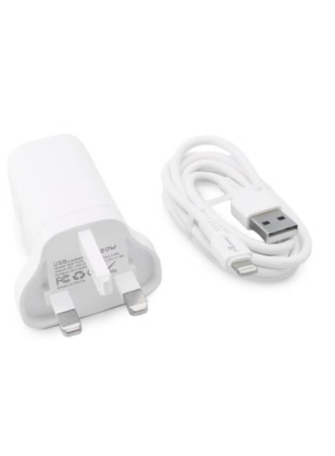 MPBLBERRI 20 Watt USB-A and USB-C PD Fast Charger With Lightning Cable - Image 3