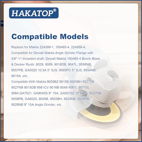 HAKATOP Angle Grinder Wrench Spanner Metal Lock Nut Fits Dewalt Makita 193465-4 Bosch Black & Decker Ryobi 4.5" 5" 5/8-11 - Image 3