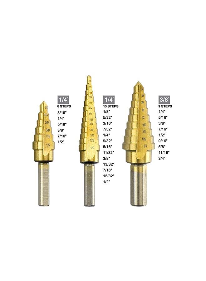 erorex Piece Titanium Step Drill Bit Set - Image 3