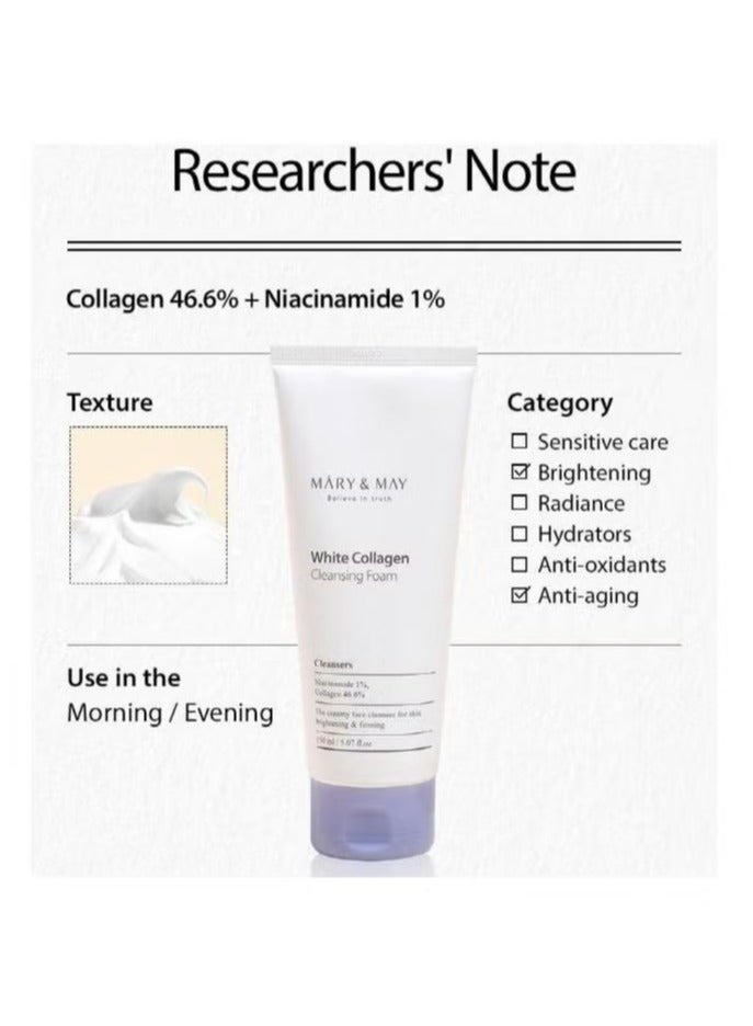MARY & MAY Mary&May White Collagen Cleansing Foam 150 ml - Image 4
