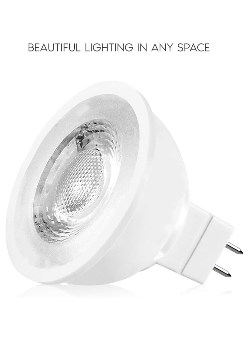 10 عبوات MR16 LED لمبات غير قابلة للتعتيم، GU5.3 قاعدة ثنائية الدبوس MR16 LED، 7 وات (ما يعادل 70 وات) 3000 كلفن دافئة للأضواء الموضعية، راحة، أضواء التتبع، 240 فولت - Image 2