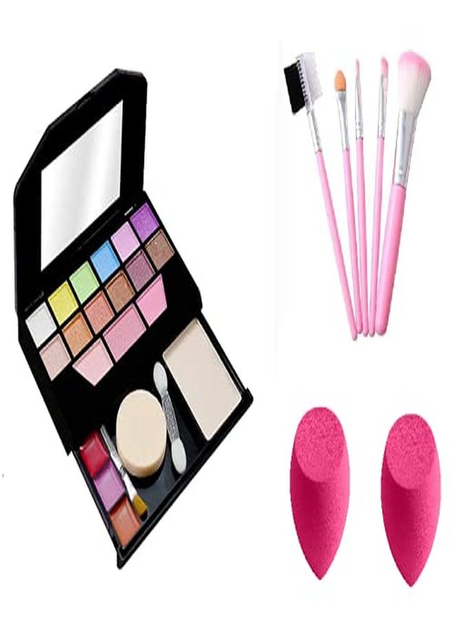 PROTYA PRO TYA Fashion Makeup Kit For Girls + TYAGEN-II 5 Pcs Makeup Brushes + 2 Puff sponges (5024) - Image 2
