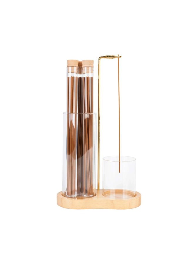 Fving Incense Holder with Ash Catcher,2 in 1 Incense Burner for Sticks,Wooden Anti-ash Incense Stand Set with 3 Acrylic Tubes Birthday Gift for Women Mother Girl Friend Meditation Yoga Spa Home Office - Image 1