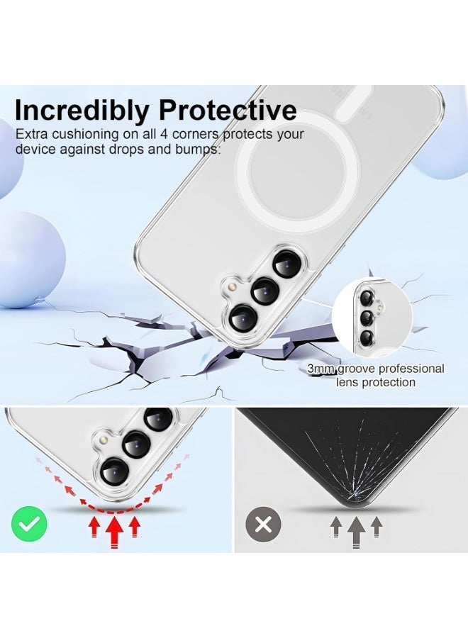Magnetic Case for Samsung Galaxy A15 Case, [Compatible with MagSafe], Drop Protection Shockproof Phone Cover for Samsung A15 Crystal Clear - Image 3